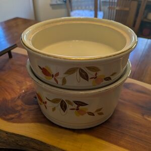 Vintage Hall's Jewel Tea stackable casserole dishes